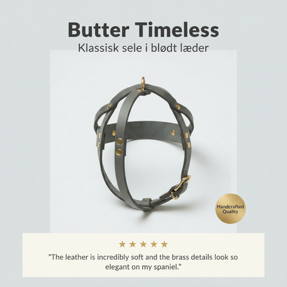 Butter Timeless // Klassisk sele i blødt læder (grå)